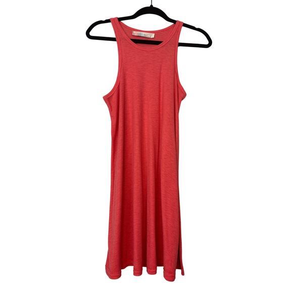 FP Beach Free People Ribbed Mini Tank Dress Spring Coral Size XS Sleeveless - Picture 1 of 7